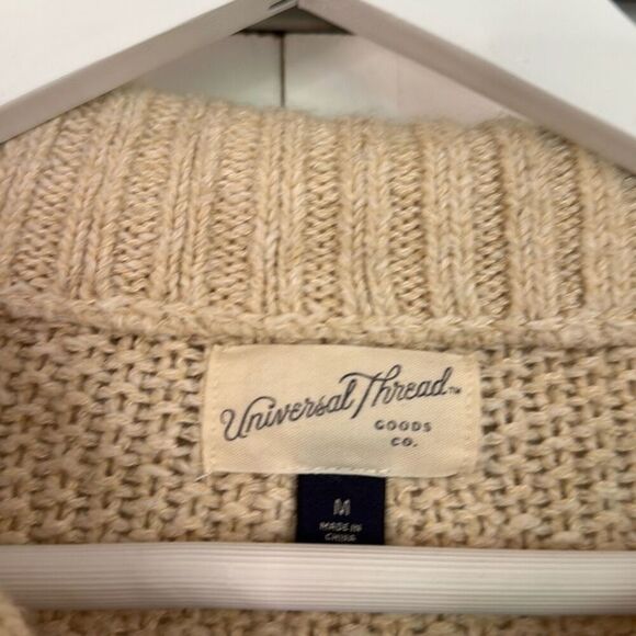 Universal Thread cream waffle knit quartet zip sweater M - Picture 4 of 9